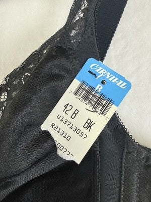 Vintage Longline Bra 42B Black Carnival 773 Deadstock New NWT Long Line Womens