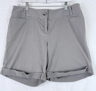 J Jill Shorts 10 Stretch Gray Chino Roll Cuff