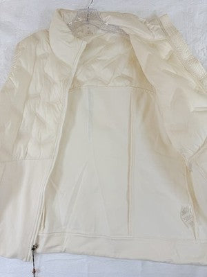 Calia Puffer Vest XL Ivory Womens Run Running Cold Dash Full Zip New NWT