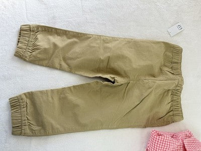 Baby Gap Boys 2t Lot Linen Polo Shirt Short Sleeve Khaki Pants New