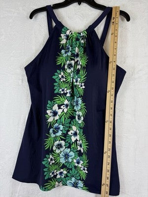 Denim Co Tankini Top 16 High Neck Navy Blue Swimwear Swim Swimsuit Womens