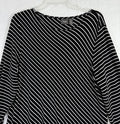 Chicos Travelers 2 Tunic Black White Stripe Large Womens Top Asymmetrical Hem