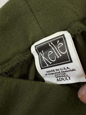 Vintage Jogger Pants Small 80s 90s Green High Waist Knit Hipster Made USA Womens