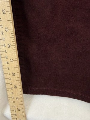 Croft And Barrow Corduroy Pants 18 Straight Leg Mid Rise Burgundy New NWT