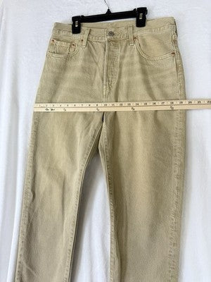 Levis 501 Womens Jeans 29 29x28 Beige Winter Twig Button Fly Original High Rise