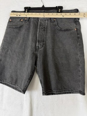Levis 501 ‘93 Shorts 33 Mens 9” Black Gray Jean Jeans Denim