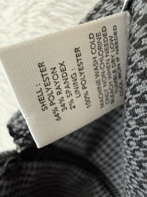 Ann Taylor Loft Skirt 4 Short Gray Black Houndstooth Womens