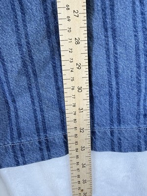 Gap Denim Mini Dress Medium Petite MP Blue Short Sleeve Boho Striped New NWT