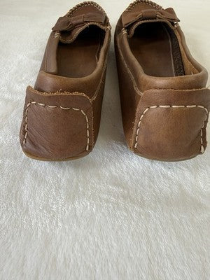 Soul Of Africa Shoes 42 Womens Loafers Bow Glove Leather Brown Slip On
