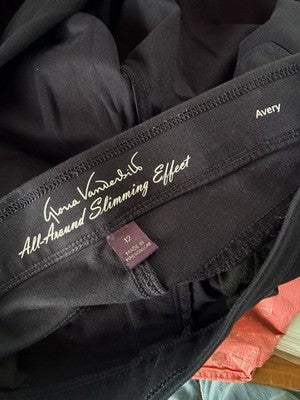 Gloria Vanderbilt Avery Pull On Jeans 12 Average Navy Blue Knit Stretch Womesn