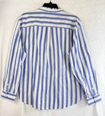 Gap Body Pajama Shirt Medium Petite Top Long Sleeve Poplin PJ Blue Top New