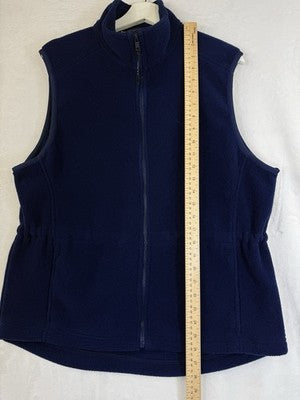 LL Bean Fleece Vest Women Medium Petite Vintage Made In USA Full Zip Hipster 90s