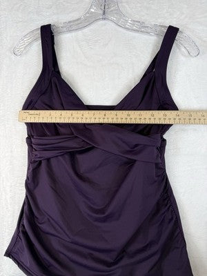 Lands End Tankini Top 6 Sweetheart Wrap Underwire Purple Womens Swimwear Swim