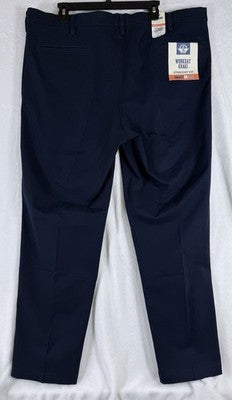 Dockers Workday Khaki Straight Fit 42x32 Pants Mens Navy Blue 42x32 Smart New