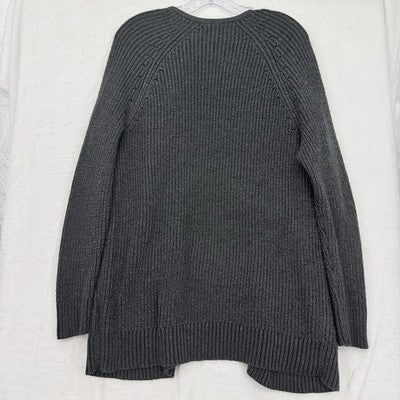 American Eagle Cardigan Sweater Large Womens Gray Long Sleeve Open Front Pockets