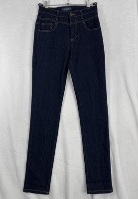 ModCloth Jeans 8 Karaoke Seamstress Buttoned Dark Blue Denim Skinny