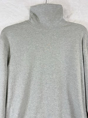 LL Bean Interlock Turtleneck Top Medium Womens Gray Knit Long Sleeve Tops