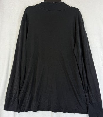 WinterSilks Base Layer XL Mens Black 100% Silk Mock Neck Long Sleeve Ski