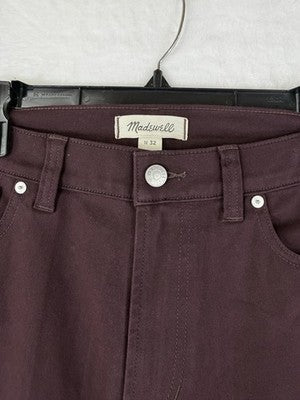 Madewell Jeans Womens 32 Straight Leg High Rise Burgundy Denim