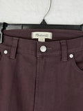 Madewell Jeans Womens 32 Straight Leg High Rise Burgundy Denim