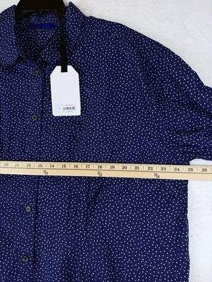 Gap Studio GapStudio Poplin Tunic Shirt XL Womens Navy Blue Long Sleeve Top New