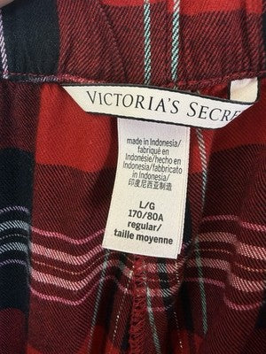 Victoria’s Secret Pajama Pants Large Red Plaid Flannel Womens Pjs Sleep