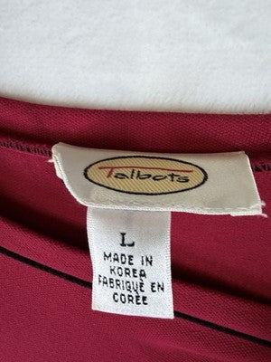 Talbots Dress Large Maxi Summer Sleeveless Long Red Vintage Shift