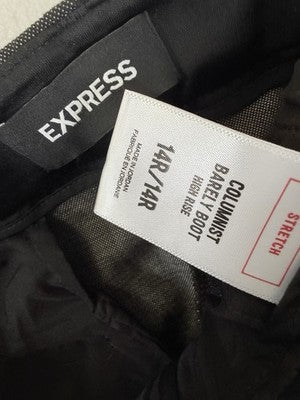 Express Columnist Pants 14 Barely Boot High Rise Gray Womens 14R