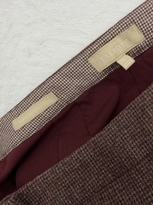 Talbots Wool Pants 6 Petite Straight Leg Burgundy Fabric Made In Italy