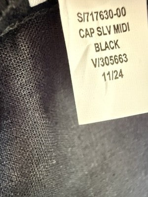 Gap Linen Blend Maxi Dress Medium Women Black Fit & Flare Long New NWT