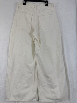 Gap Wide Leg Jeans Women 26 2 Petite Super Baggy Off White Ivory New NWT