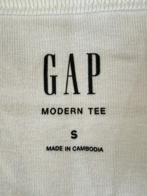 Gap Modern Tee Short Sleeve Small Women White Top V Neck New NWT