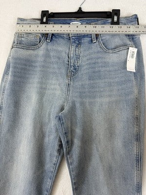 Old Navy Jeans 8 Crop Flare Blue Raw Hem Womens New