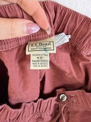 LL Bean Explorer Ripstop Pants Mens Medium 32” Clay Red Comfort Waist 513220