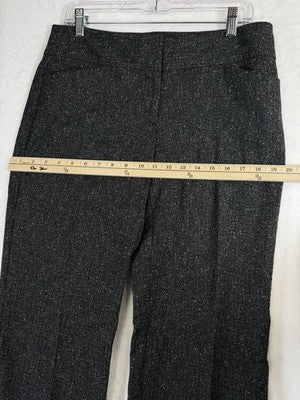 Ann Taylor Loft Pants 6 Original Trousers Tweed Black Straight Leg Womens
