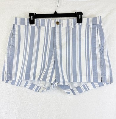 Old Navy Everyday Shorts 14 Womens Blue White 4” Cotton Stretch