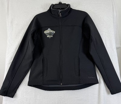 LL Bean Jacket Womens Small Black Outdoor Discovery School Fleece Lined Full Zip