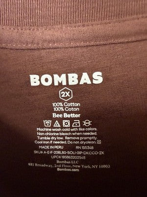 Bombas T Shirt 2XL Mens Brown
