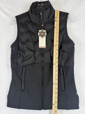 Calia Puffer Vest XS Black Womens Run Running Cold Dash Full Zip New NWT