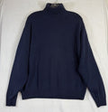 Vintage LL Bean Sweater Womens XL Made In USA Turtleneck Blue 100% Cotton 90s