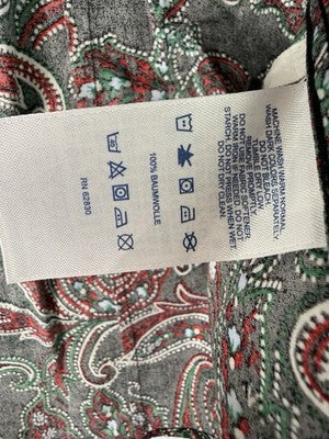 Lands End Womens Tops 6 No Iron Supima Shirt Button Up Long Sleeve Paisley