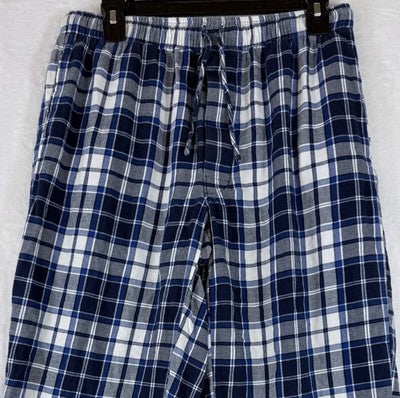 Lands End Flannel Pajama Pants Medium Mens Blue Plaid