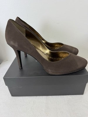 Tahari Pumps 11 Womens Brown Suede Leather High Heels Flynn 11M