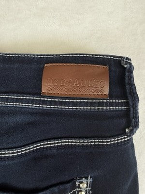 Hydraulic Jean Shorts 17 18 Womens Denim Embellished Dark Blue Lola Curvy