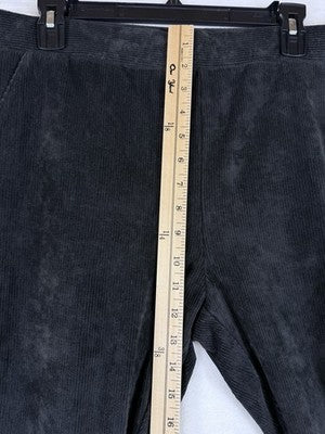 Lands End Corduroy Leggings Large Petite Black Pull On Womens LP