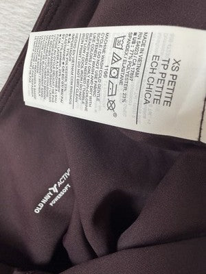 Old Navy Powersoft Leggings XS Petite Burgundy Womens XSP High Rise Joggers
