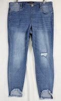 Liverpool Los Angeles Gia Glider Jeans 16W Blue Denim Raw Hem Womens