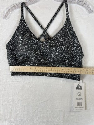 RBX Womens Sports Bra Large Gray Strappy Workout Top New NWT