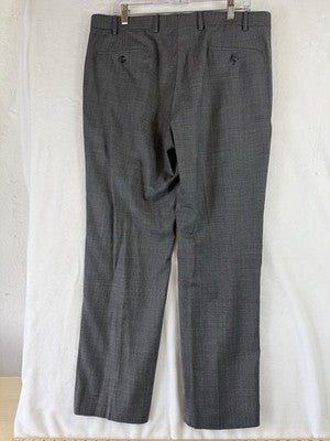 Chaps Dress Pants 36x30 Men Gray Wool Blend Flat Front Straight Leg
