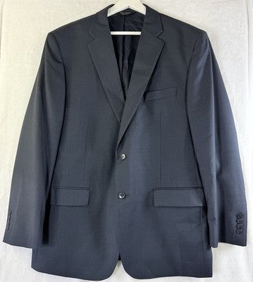 Jos A Bank Blazer 44R Travelers Collection 100% Wool Navy Blue Jacket Mens